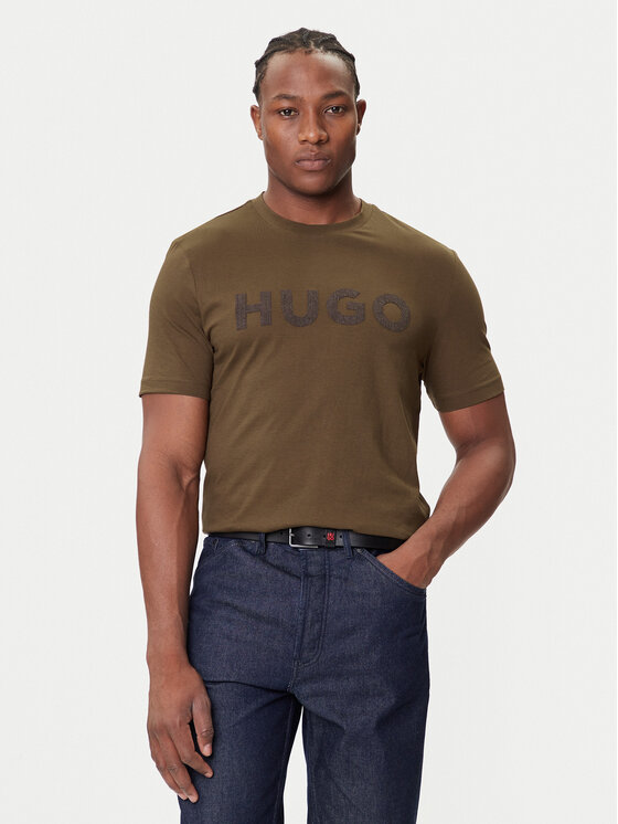 HUGO HUGO T-shirt Dulivio 50542737 Kaki Regular Fit