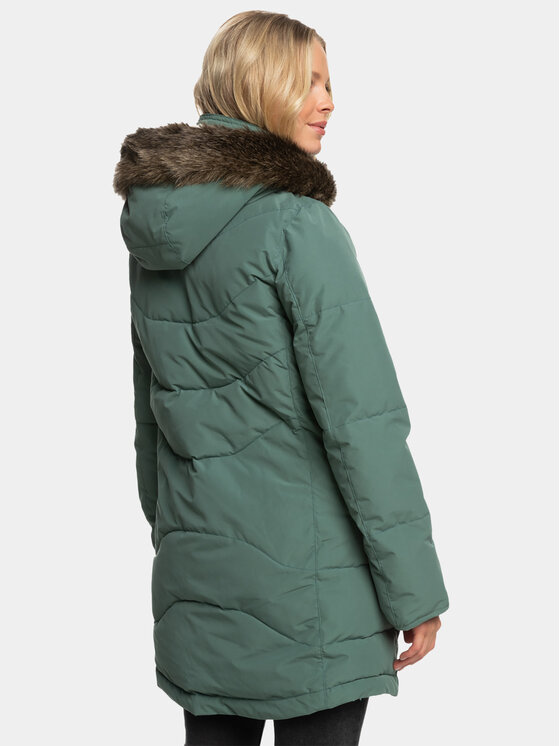 Roxy Roxy Pūkinė striukė Ellie Jk Otlr ERJJK03554 Žalia Regular Fit