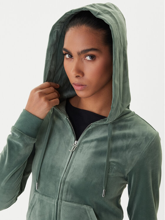 Juicy Couture Juicy Couture Mikina Robertson JCAP176 Zelená Slim Fit