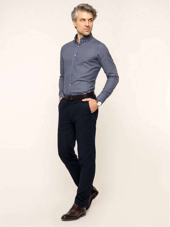 Camicia H-Basel PEB46588 Blu scuro Modern Fit