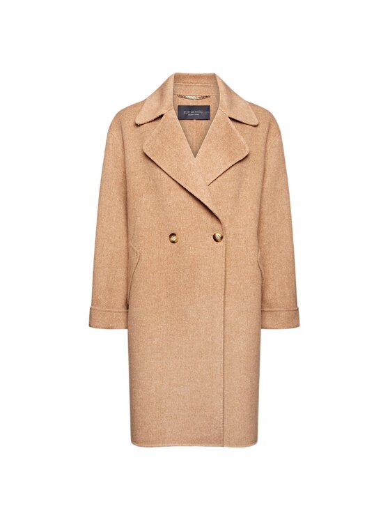 Elena Mirò Elena Mirò Cappotto invernale 8147P000057N012 Crema Regular Fit