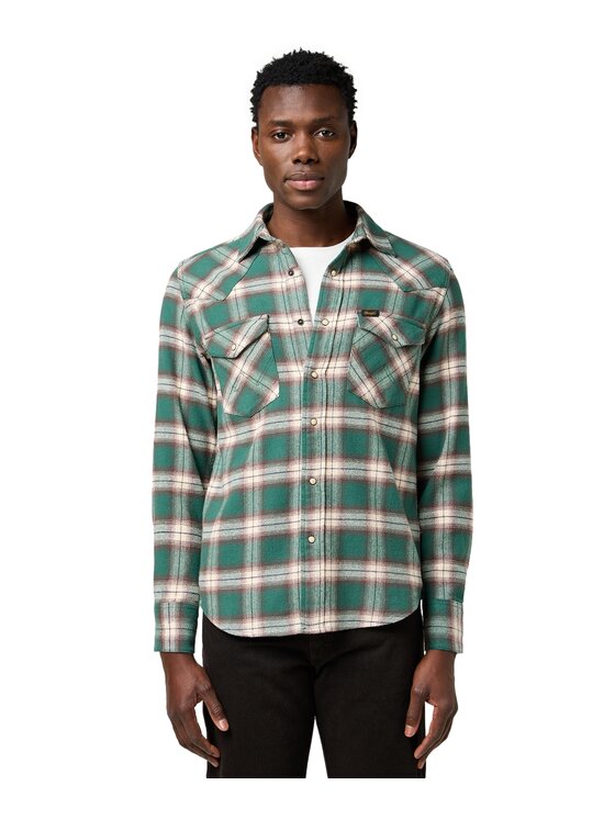 Wrangler Wrangler Koszula 112371615 Zielony Regular Fit