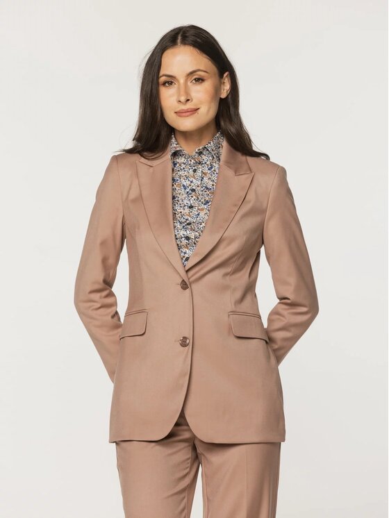 Willsoor Willsoor Marynarka 68141 Beżowy Oversize