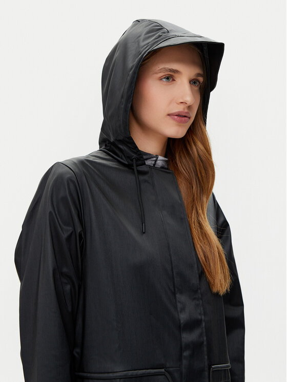 Rains Rains Μπουφάν αδιάβροχο String W 18550 Μαύρο Regular Fit