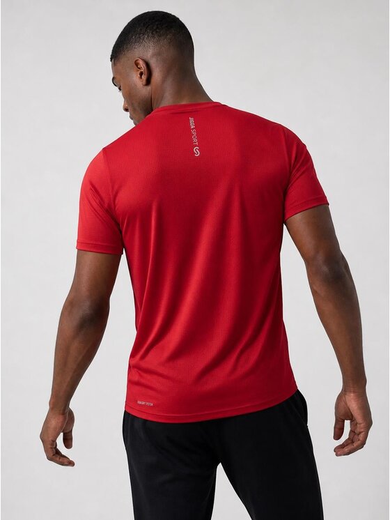 Jigga Wear Jigga Wear Koszulka techniczna 131610 Czerwony Regular Fit