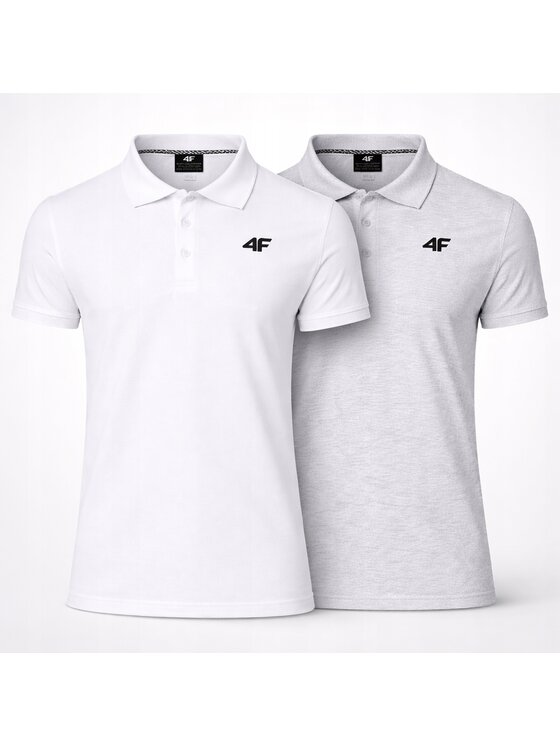 4F 4F Polo Z-0771-2-B Biały Regular Fit