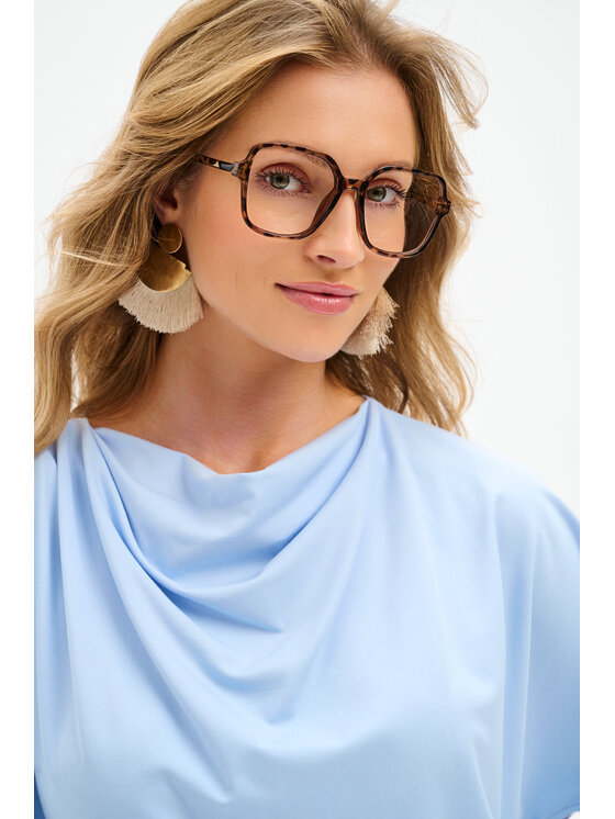 blue shadow blue shadow Bluzka Binni Niebieski Regular Fit