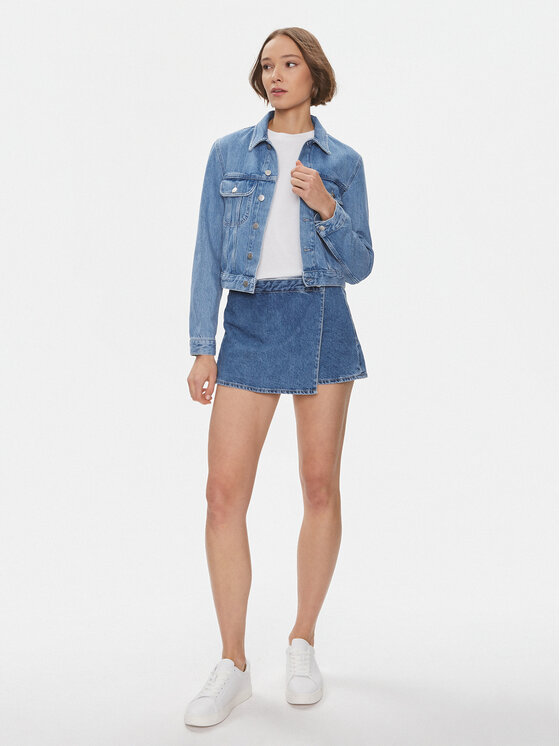 Calvin Klein Jeans Calvin Klein Jeans Džinsa bikses Wrap Skort J20J223300 Zils Regular Fit