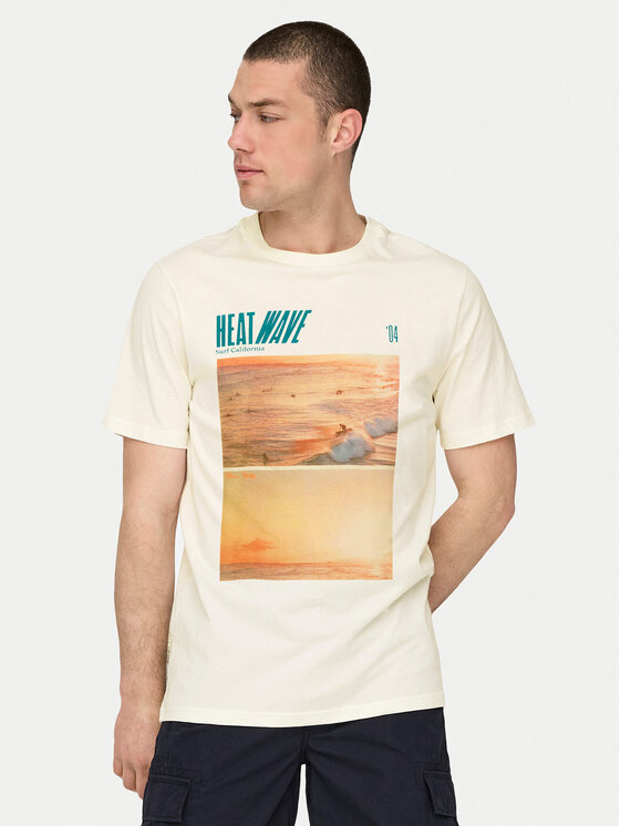 Only & Sons Only & Sons T-Shirt Magdy 22029454 Biały Regular Fit