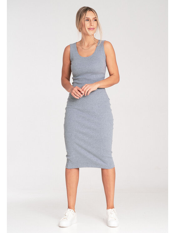 FIGL FIGL Sukienka codzienna M1053 Szary Fitted Fit