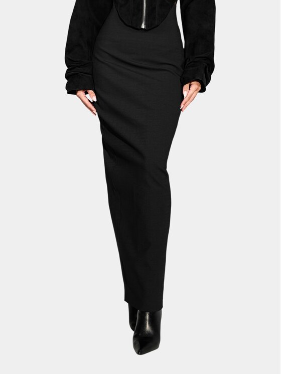 MADE BY SOCIETY MADE BY SOCIETY Spódnica maxi LENGTHWISE - F27647 Czarny Basic Fit