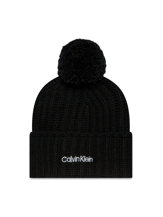Calvin Klein Calvin Klein Σκούφος Oversized Knit Beanie W/Pompom K60K608535 Μαύρο