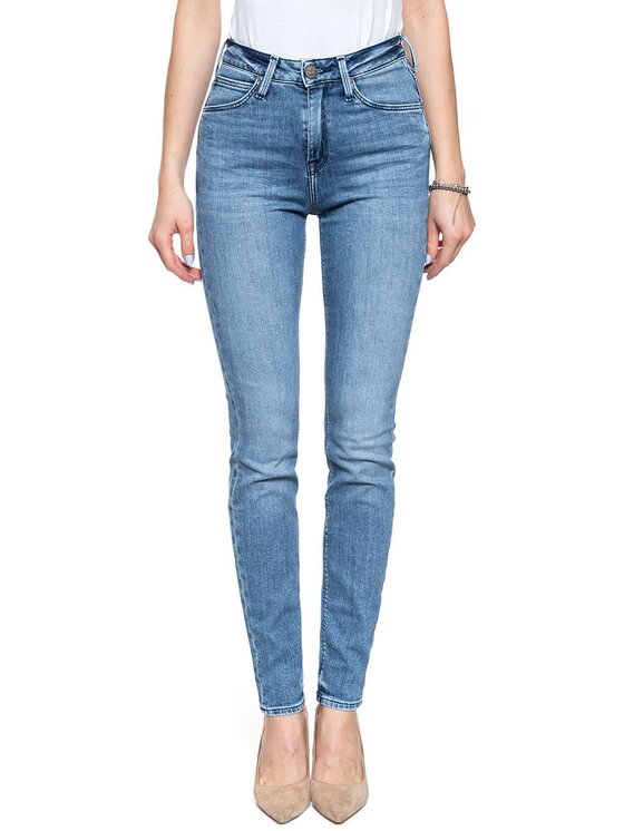 Lee Lee Jeansy SCARLETT HIGH Niebieski Skinny Fit