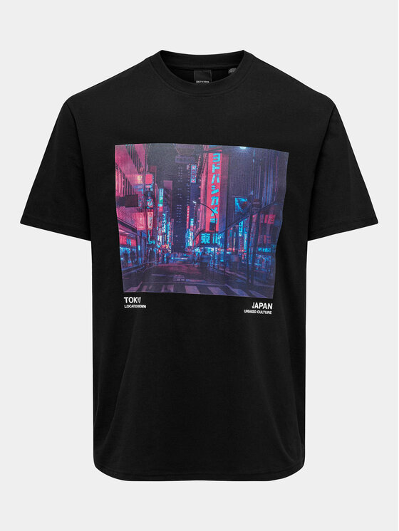 Only & Sons Only & Sons T-Shirt Lex 22028171 Czarny Relaxed Fit