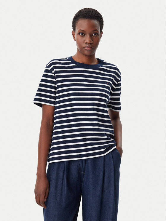 Damski T-Shirt Tommy Hilfiger, Rozmiar M, Granatowy, Modern Cody WW0WW46158