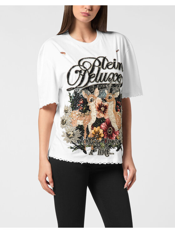 PHILIPP PLEIN PHILIPP PLEIN T-Shirt 26513 Biały Over Fit