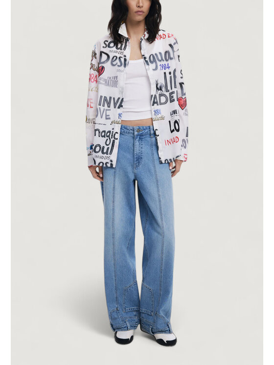 Desigual Desigual Blusa CAM_SOUL Bianco Casual Fit