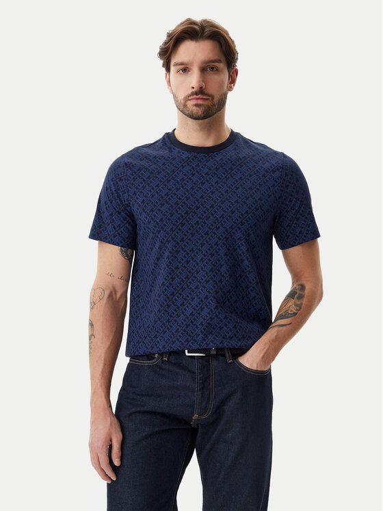 Tommy Hilfiger Tommy Hilfiger T-Shirt Monogram MW0MW39251 Tmavomodrá Regular Fit