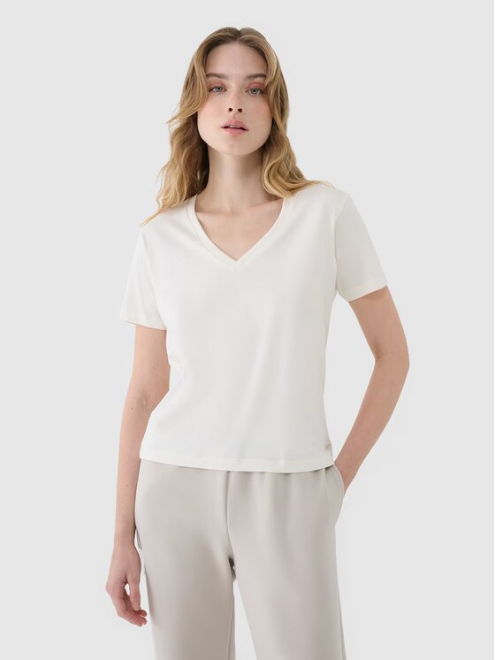 4F 4F T-shirt 4FWSS25TTSHF1992-11S Bianco Oversize