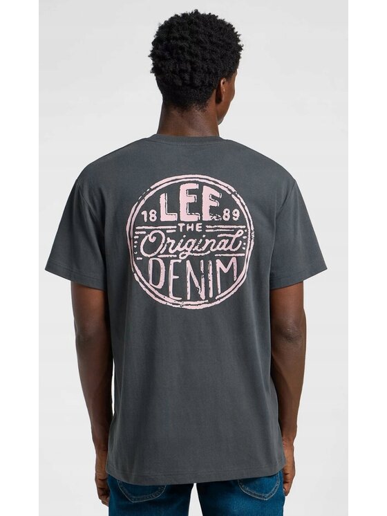 Lee Lee T-Shirt Regular Logo Tee Czarny Regular Fit