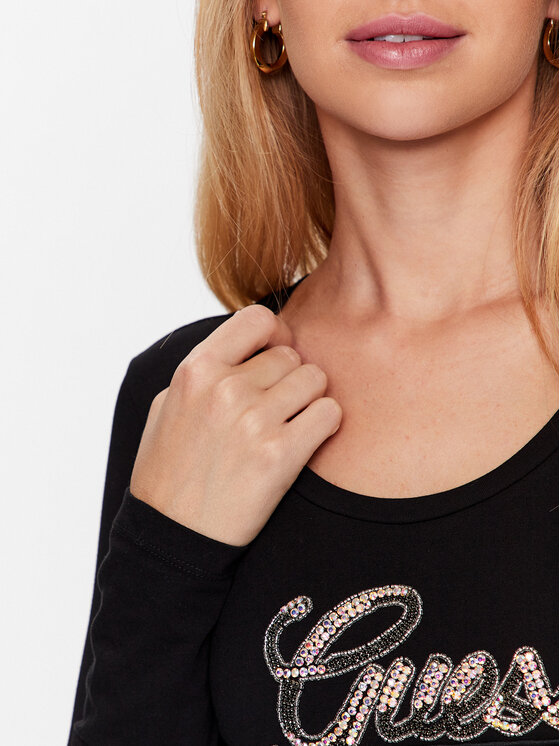 Guess Guess Блуза W3YI37 J1314 Черен Slim Fit