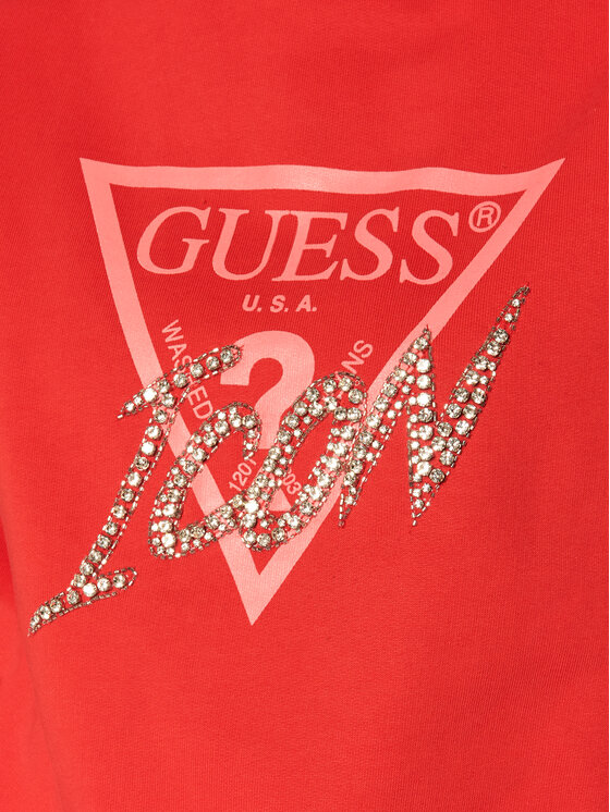 Guess Guess Džemperis Icon W0YQ47 K68I0 Raudona Regular Fit