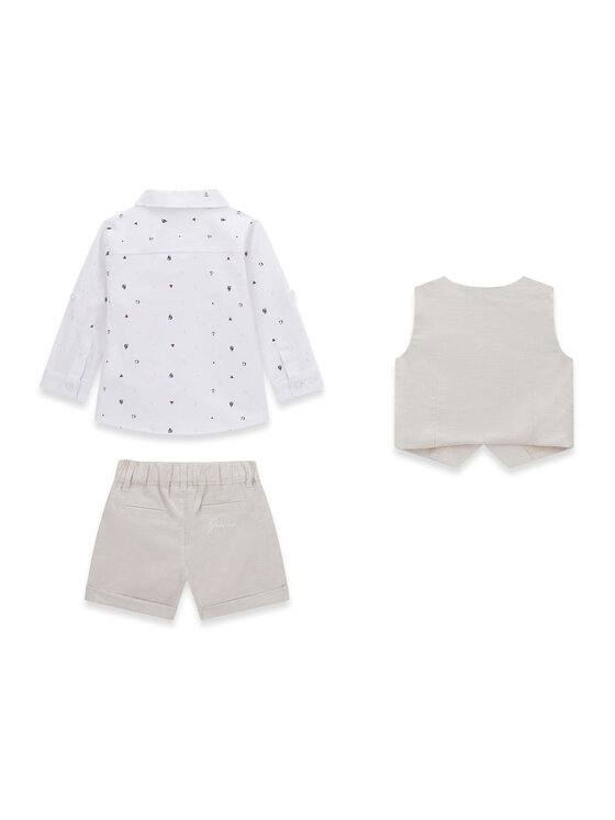 Guess Guess Set košeľa, vesta a textilné nohavice I6RG12 WF6P0 Béžová Regular Fit
