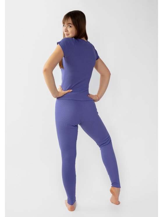DKaren Sport DKaren Sport Komplet bluzka i spodnie Halima Fioletowy Slim Fit