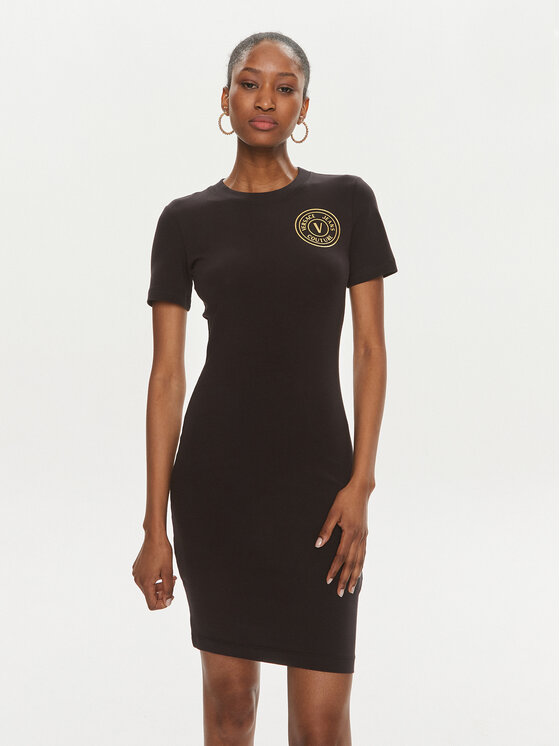 Versace Jeans Couture Versace Jeans Couture Každodenné šaty 76HAOT02 Čierna Slim Fit
