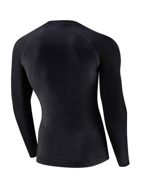 Brubeck Brubeck Bluza LS1733M Merino Wool Czarny Regular Fit