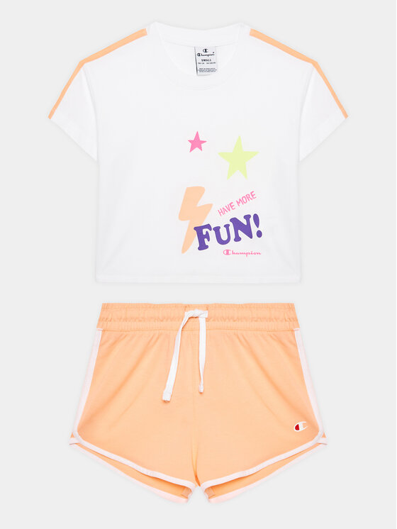 Set tricou și pantaloni scurți Champion Copii, Mărimea: XXL, Alb, 404678