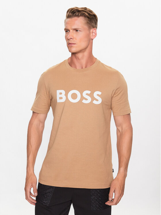 Boss T-krekls 50495742 Bēšs Regular Fit