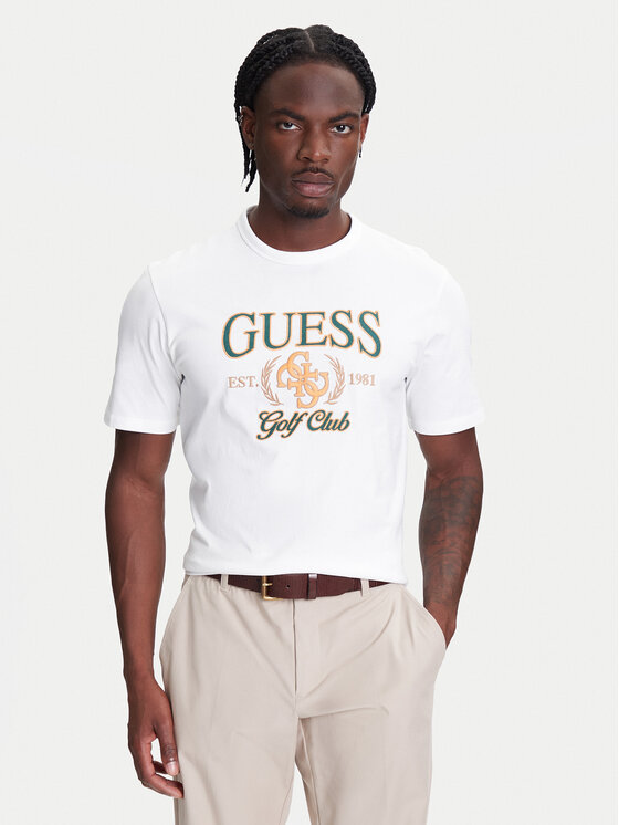 Guess Guess T-Shirt M5YI22 K8FQ4 Biały Regular Fit