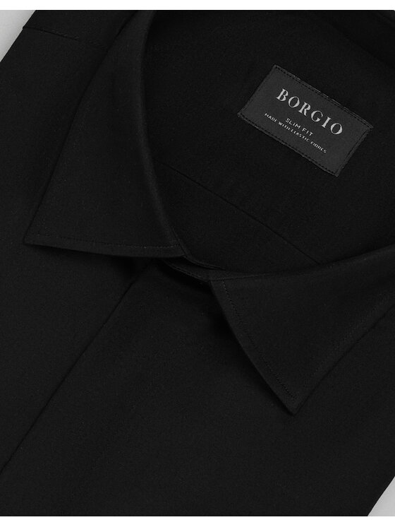 Borgio Borgio Koszula mozza_00656 Czarny Slim Fit