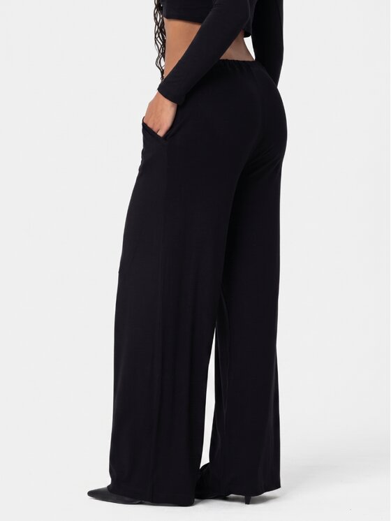 BASICLO BASICLO Spodnie materiałowe W-2173 Czarny Loose Fit