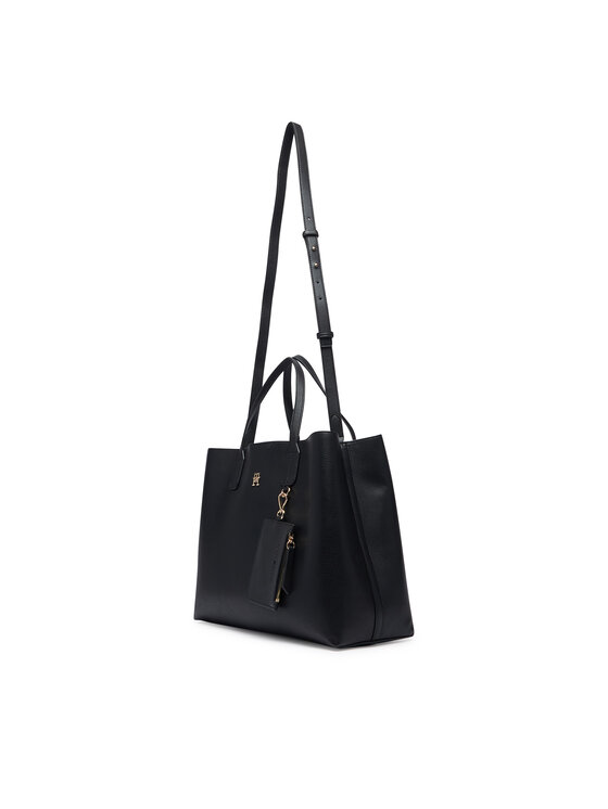 Tommy Hilfiger Tommy Hilfiger Дамска чанта Th Icon Satchel AW0AW18723 Черен