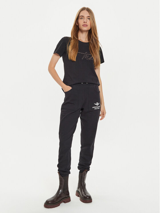 Aeronautica Militare Aeronautica Militare Тишърт 242FE1970DF567 Черен Regular Fit