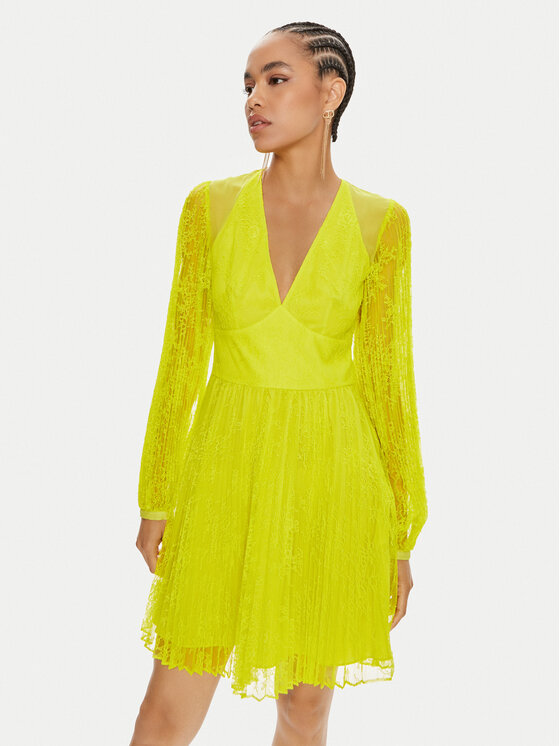 TWINSET TWINSET Коктейлна рокля 241TP2353 Жълт Regular Fit