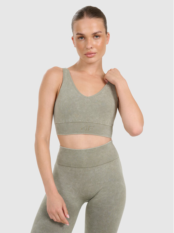 4F 4F Biustonosz sportowy YOGA Zielony