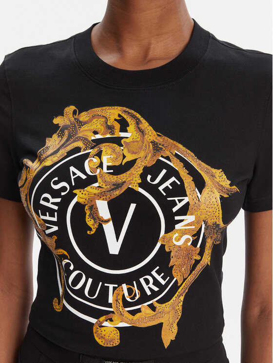 Versace Jeans Couture Versace Jeans Couture Tricou 79HAHE01 CJ02E Negru Regular Fit