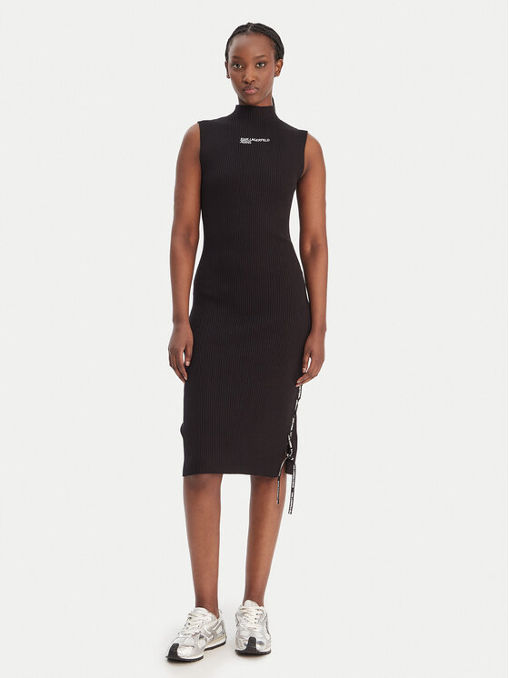 Karl Lagerfeld Jeans Rochie tricotată B1W13041 Negru Slim Fit