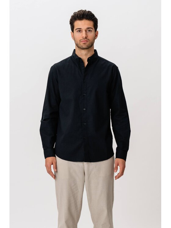 TeeShoppen TeeShoppen Koszula 'Basic Collection' Czarny Regular Fit