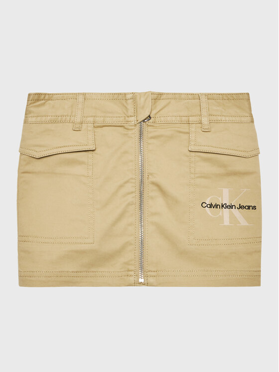 Calvin Klein Jeans Fustă Monogram IG0IG01824 Bej Regular Fit
