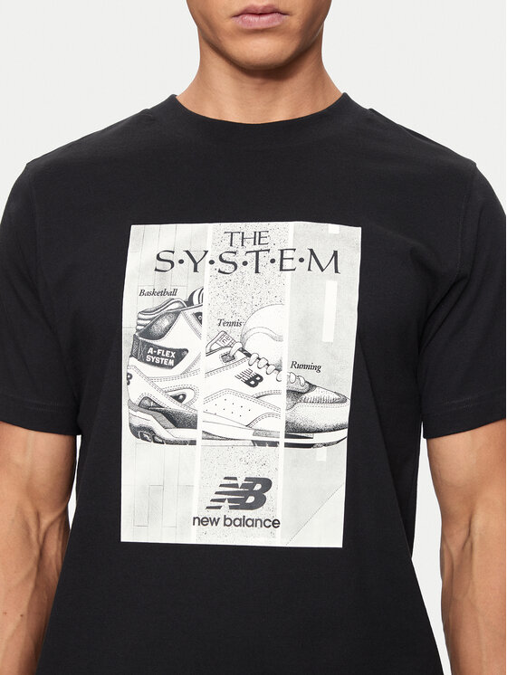 New Balance New Balance T-Shirt Poster MT41595 Černá Regular Fit