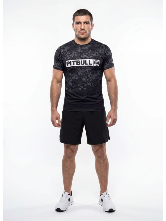 PITBULL PITBULL Koszulka techniczna HEX CAMO HILLTOP Czarny Regular Fit