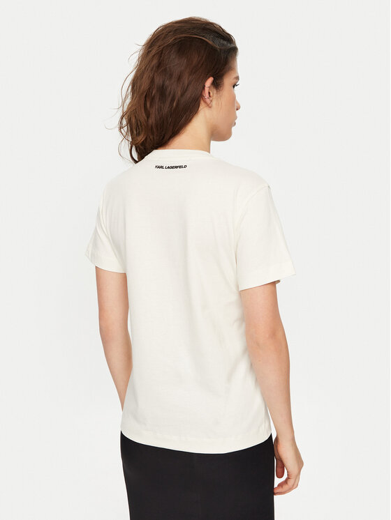 KARL LAGERFELD KARL LAGERFELD T-shirt A1W17129 Écru Regular Fit