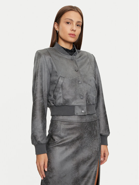 ONLY ONLY Bunda z imitace kůže Paris 15330040 Šedá Regular Fit
