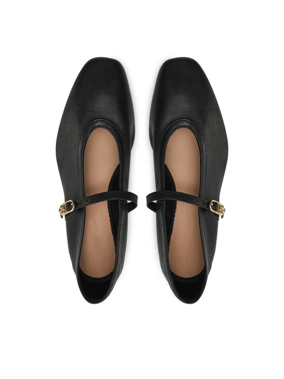 Tommy Hilfiger Tommy Hilfiger Balerinos Ballerina Maryjane Soft Leather FW0FW08354 Juoda
