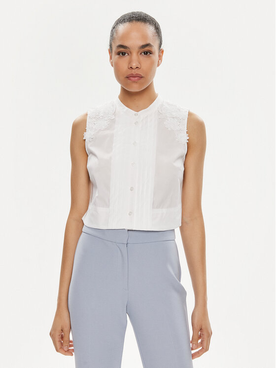 TWINSET Blúzka 241TT2284 Biela Regular Fit