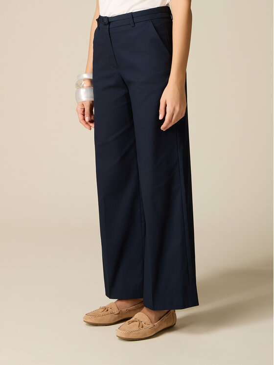 Oltre Oltre Pantaloni di tessuto P742R008876N034 Blu Baggy Fit